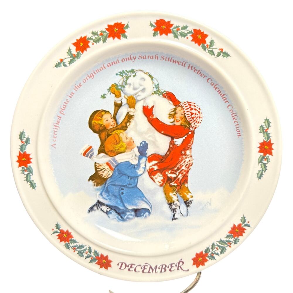 Newell Pottery Co December plate 7.25" Months Of The Year Numbered Vintage 1984